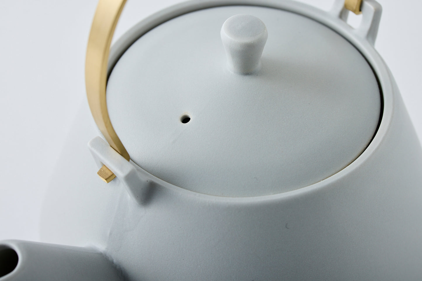 Clay Teapot with Brass Handle