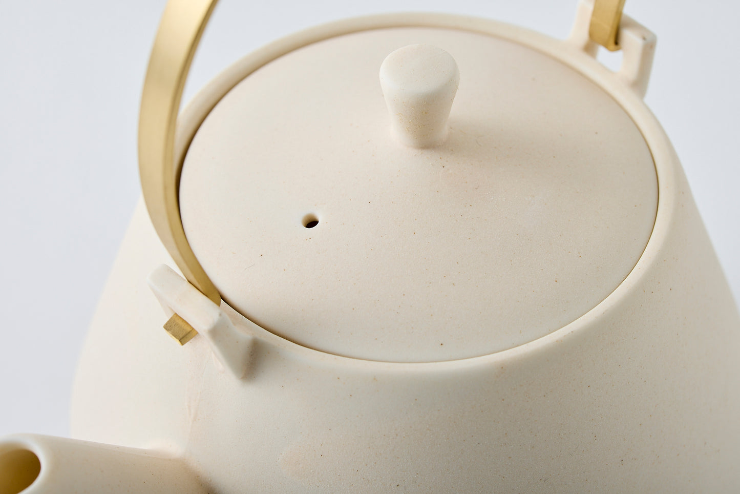 Clay Teapot with Brass Handle