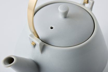 Clay Teapot Mini with Brass Handle