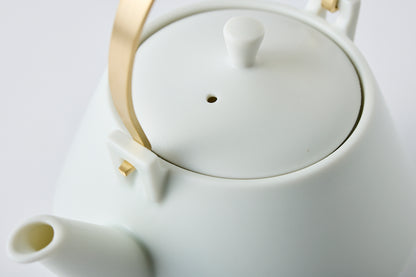 Clay Teapot Mini with Brass Handle