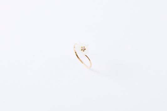 [ Fleur - Jasmine - ] Fleur blance Diamant Ring S