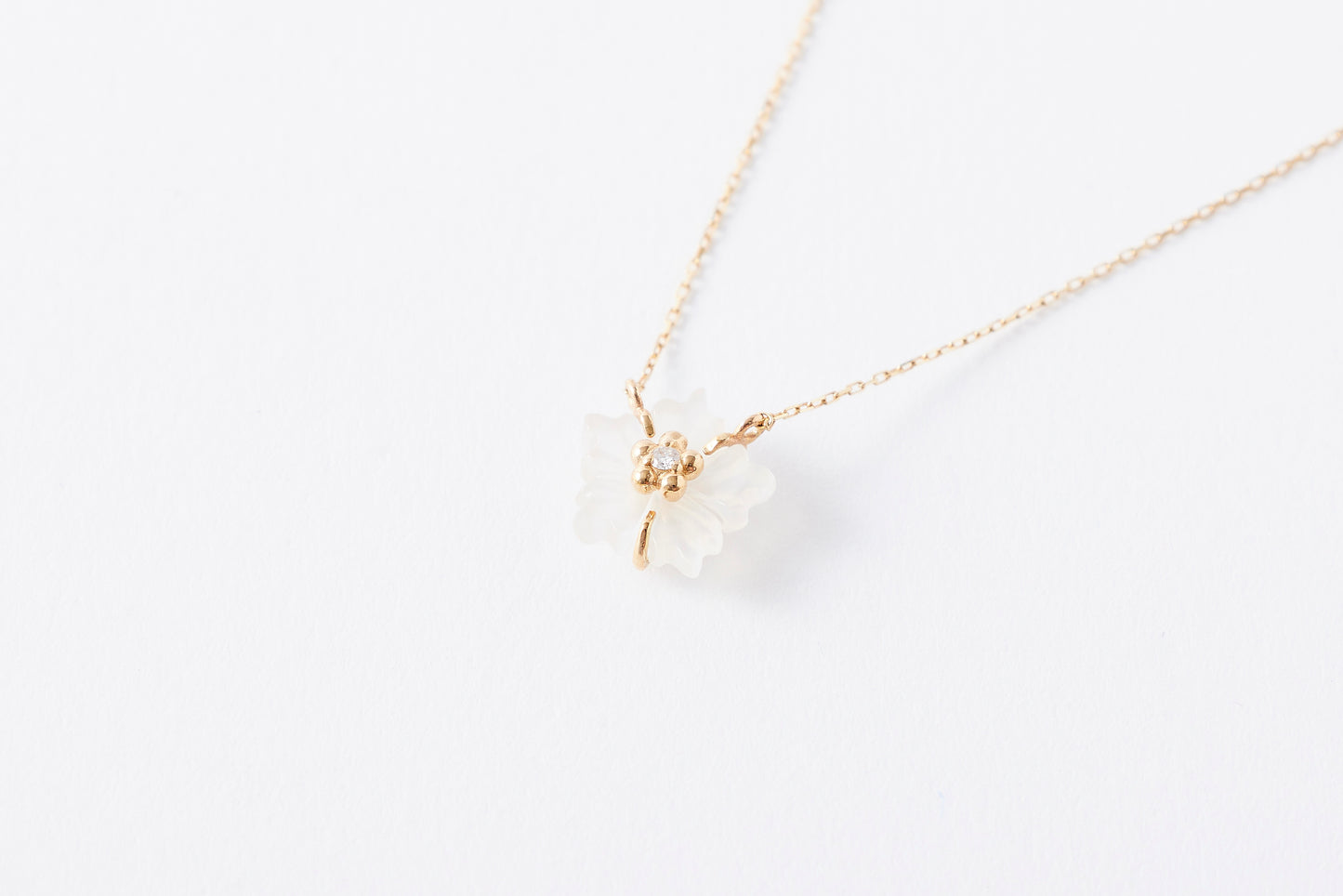 [ Fleur - Jasmine - ] Fleur blance Diamant Necklace S