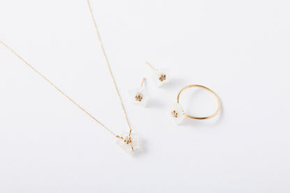 [ Fleur - Jasmine - ] Fleur blance Diamant Necklace S