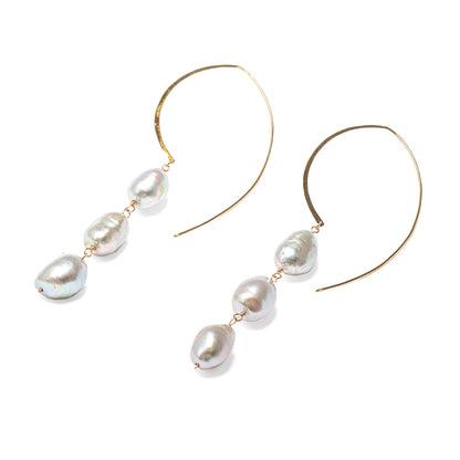 [ noble ] Gray Pearl Pierced Earrings